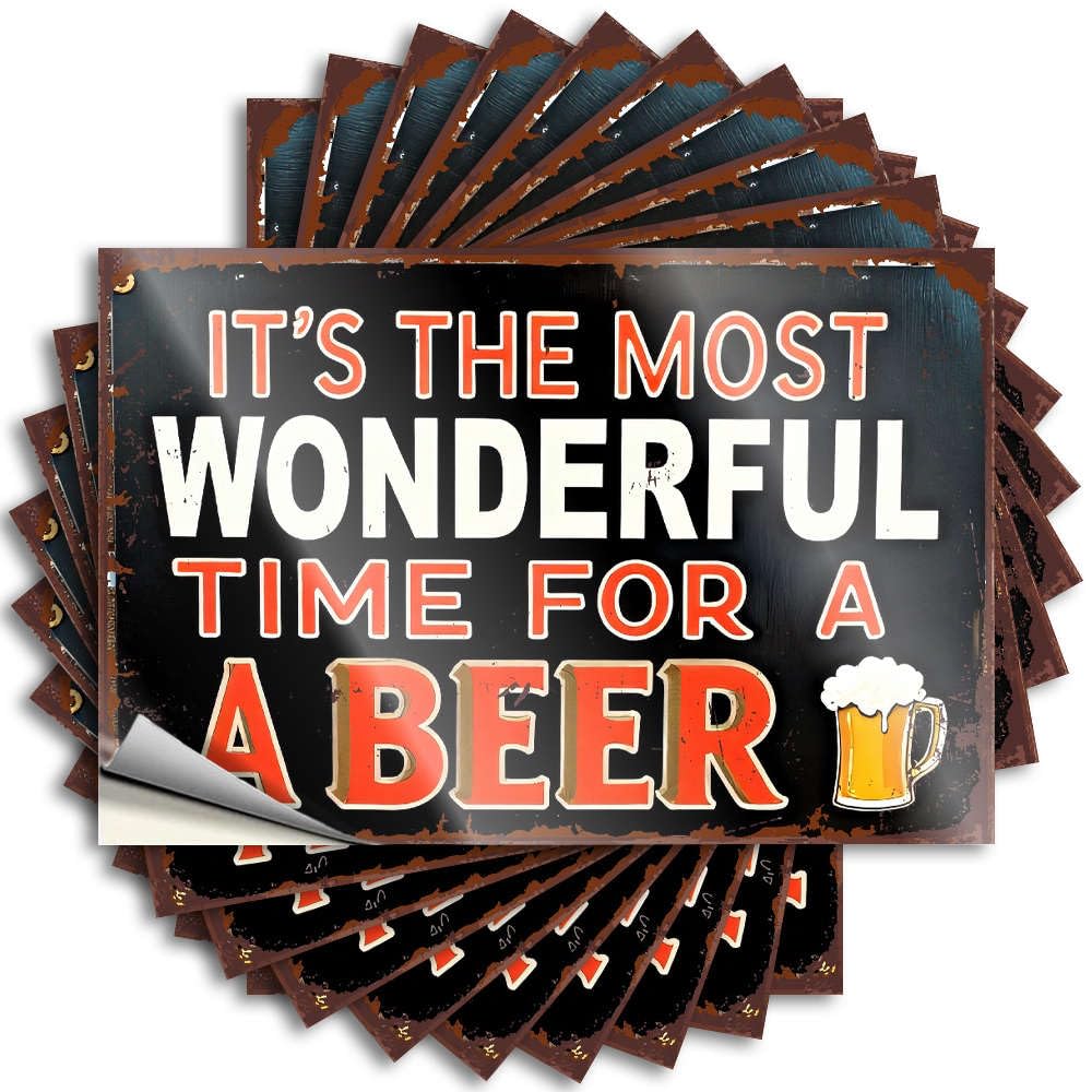 Quote Tiny Grunge Cover It's The Most Wonderful Time for A Beer. - No Residue Decals for Billiards(8X12CM)