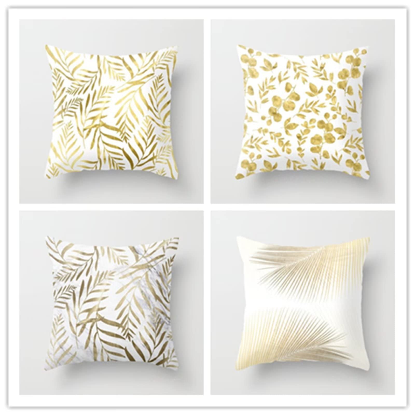 Cojines 60x60cm Amarillo Vintage Cojines Decorativos para Sofa Moderna Decorativa Cojín Juego de 4 para Decoración Hogar Soft Almohadas cuadradas Funda de Cojín D-1462