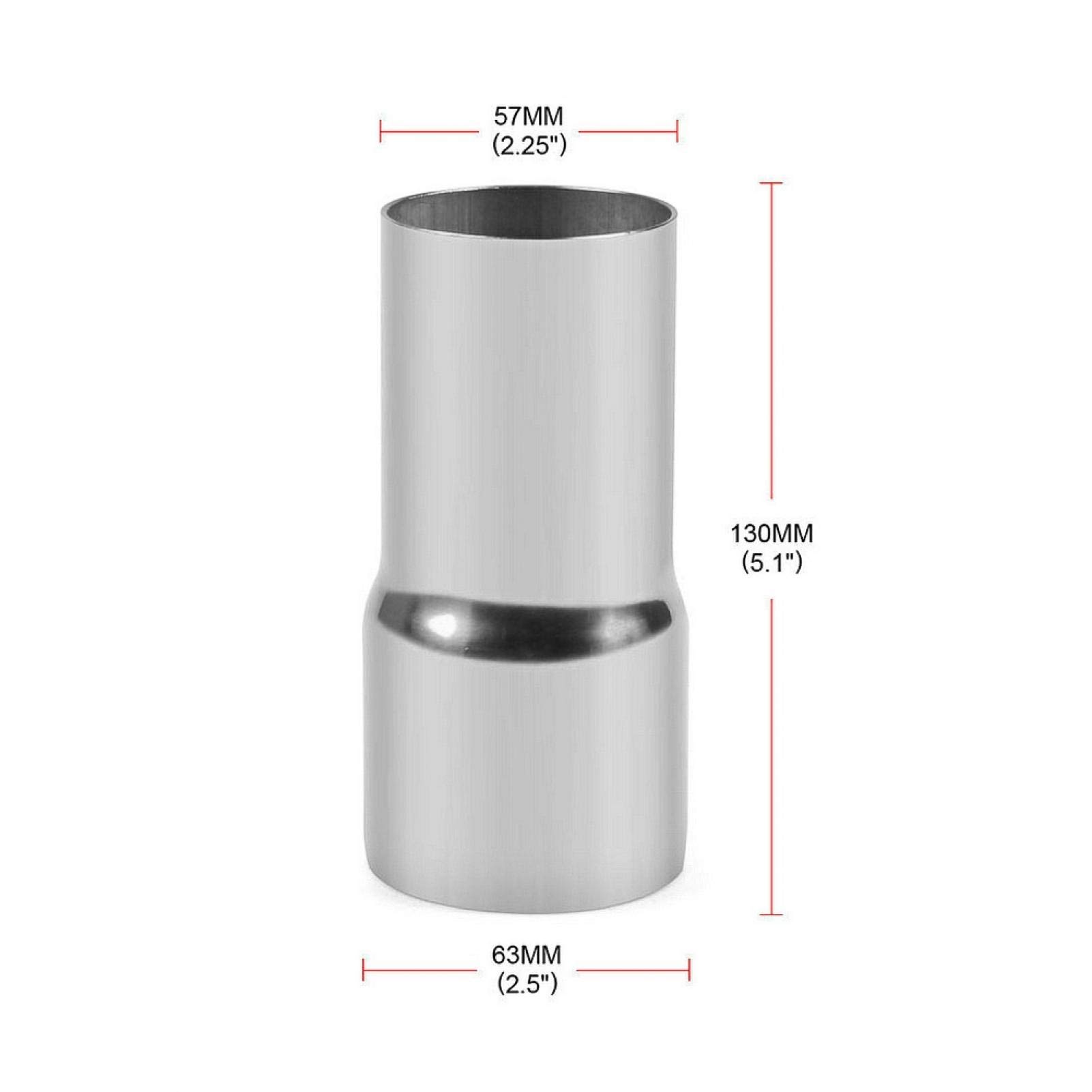 Adapter rury wydechowej, złącze rury wydechowej ze stali nierdzewnej Uniwersalny adapter rury wydechowej do części zmodyfikowanej przez samochód(57-63MM)