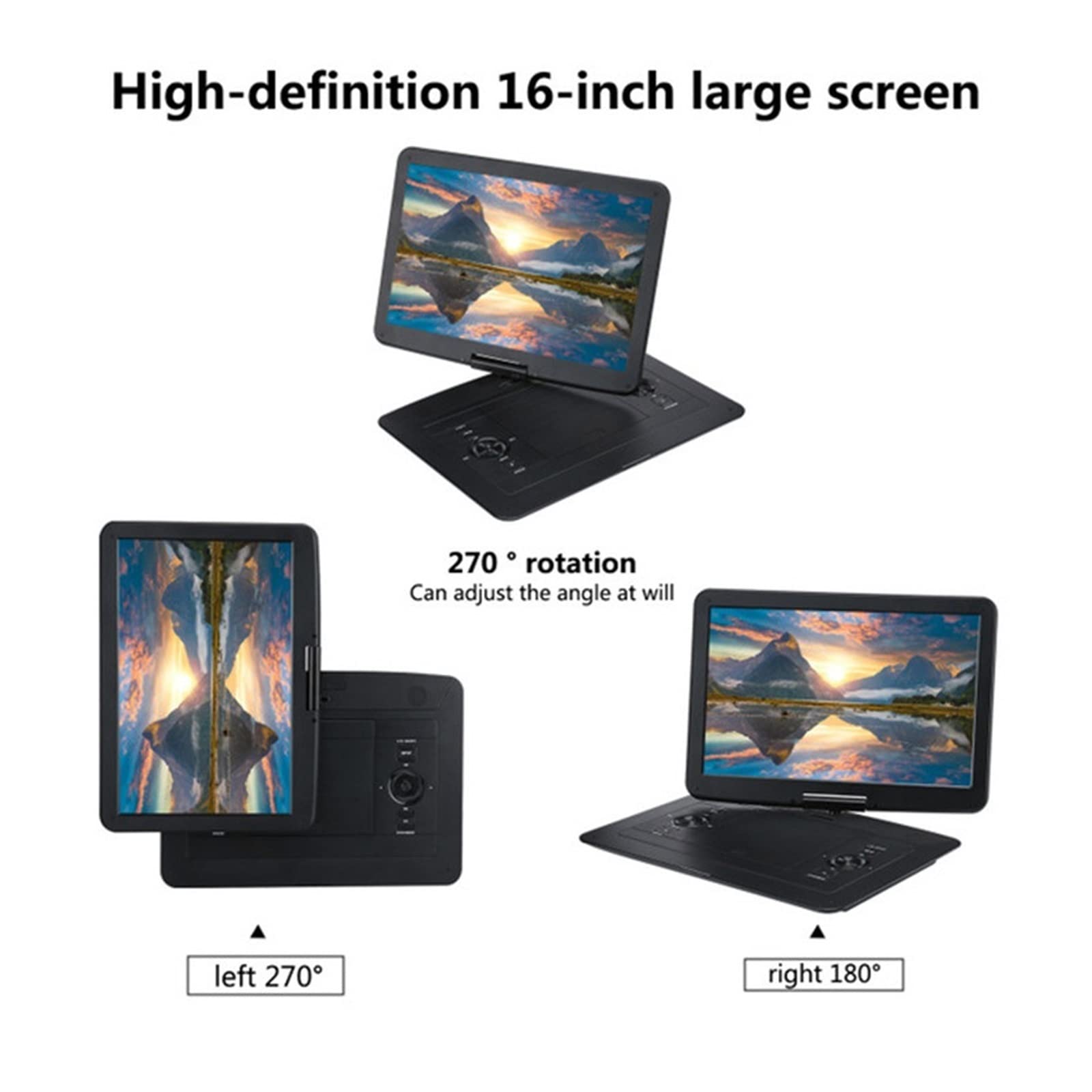 15,6 cala przenośna konsola DVD CD EVD VCD MP3 odtwarzacz MP4 15,6 cala LED ekran LCD HD E-book gra TV wejście USB wyjście AV
