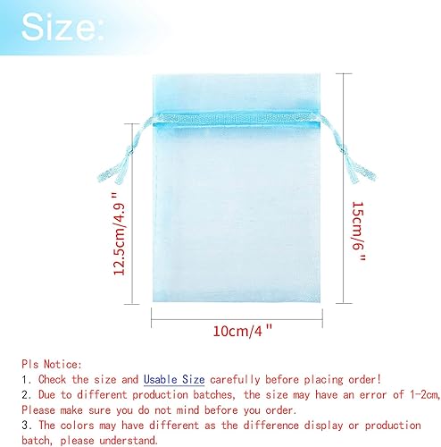 Miniatura 215 de Dealglad 100pcs Drawstring Organza bolsas de joyería caramelo para fiestas, casamientos, regalos Negro