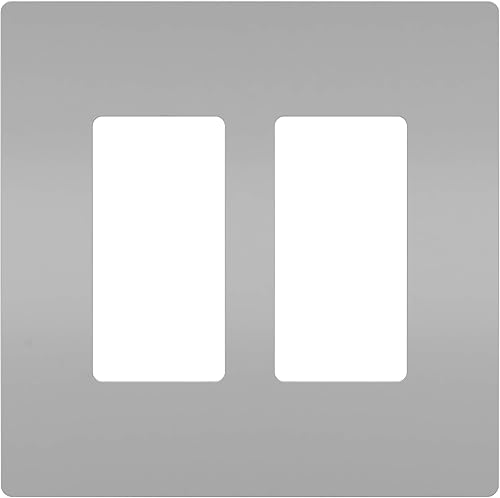 Legrand Radiant RWP262GRY - Placas de pared sin tornillos, 2 bandas, dos cubiertas GFCI, color gris (1 unidad)