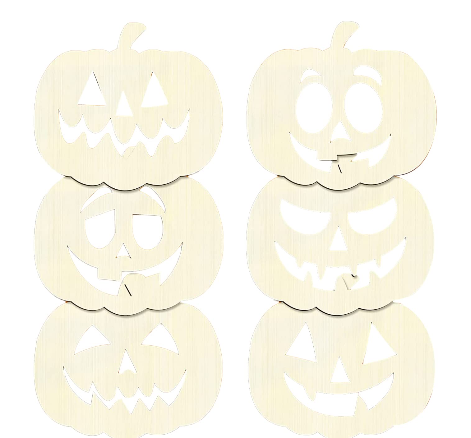 Monwssoe Halloween Decor, 6 Pieces Halloween Unfinished Wooden Pumpkin Craft Cutouts Blank Pumpkin Wood Slices DIY Crafts for Thanksgiving Decoration DIY Decoration