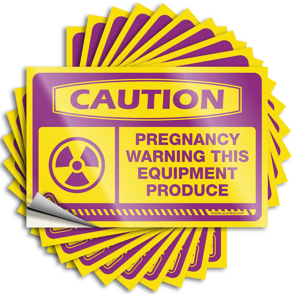 Decal Caution Pregnancy Warning This Equipment Produce Funny for Adult Waterproof Vinyl Durable/Toilet Camping - Garage Signs Men Vintage(8X12CM-10Pcs)