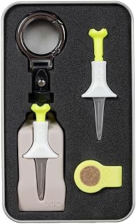 X10 Golf Tee Set, Height Adjustable 35-60mm, Flexible, Ball Marker, Green Maintenance Function, Built-in Hat Clip Holder, Golf Accessories ULTRAWAVE