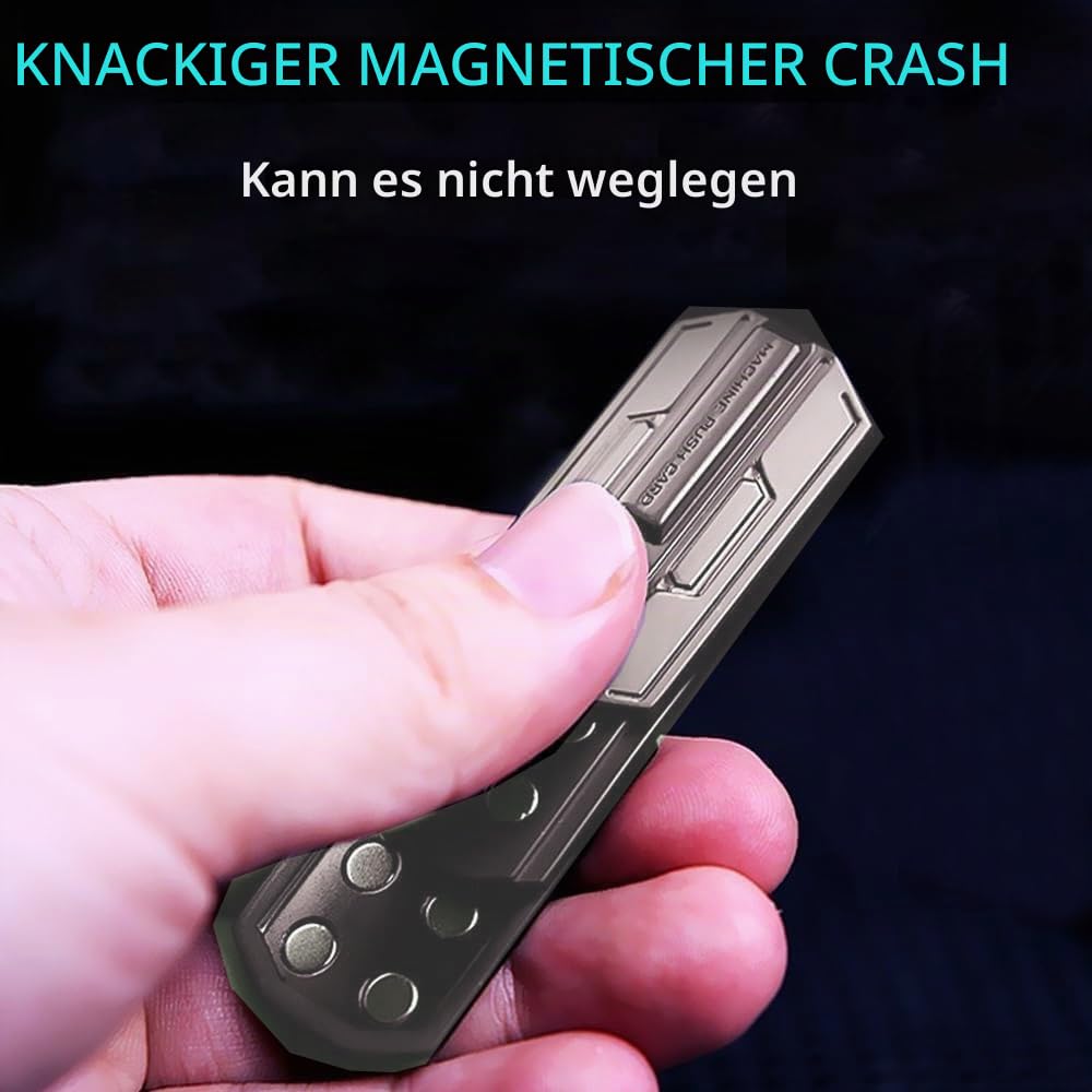 OBEST Fidget SliderToys Erwachsene Leuchtende EDC Metall Fidget Spinner | 3-Layer Push Card Magnet Sensory Spielzeug, Hilfe bei ADHS Angst Haptische Dekompression