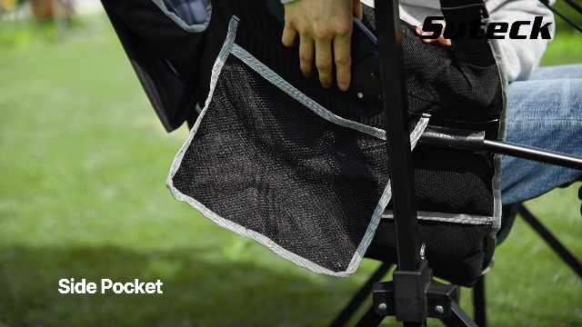 Suteck Silla de Camping Hamaca con Reposapiés, Acolchado Grueso, Negro a Cuadros miniatura 7
