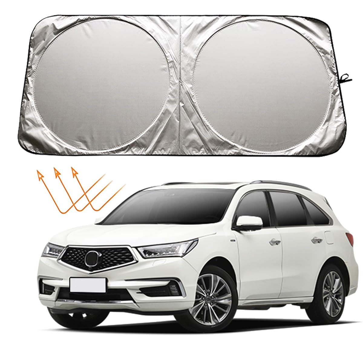 XHRING Car Windshield Sun Shade Sunshade Compatible with Acura MDX 2001-2023 2024 2025 2026 RDX 2007-2026 Accessories Foldable Car Front Window Sun