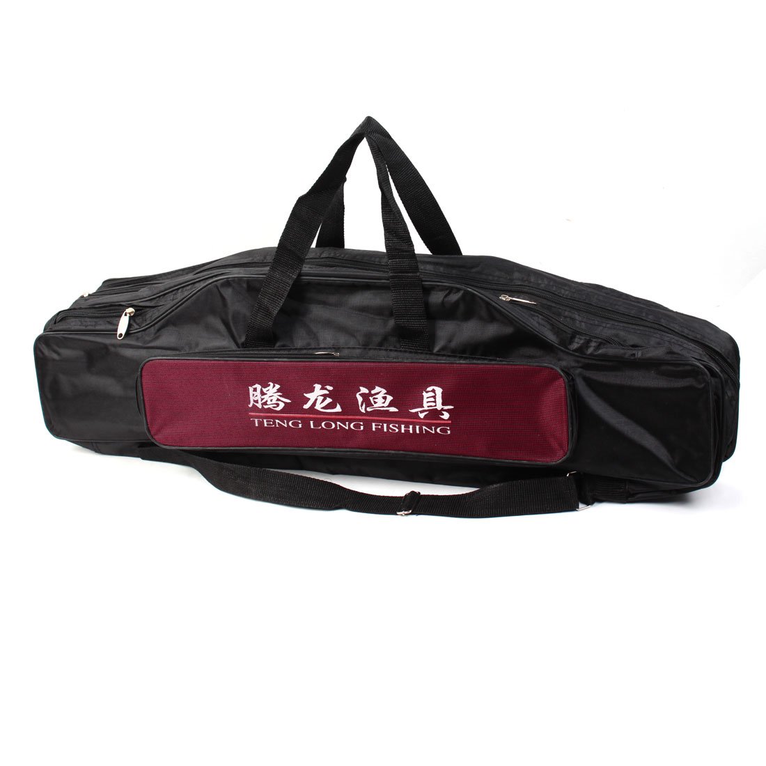 Ruilogod Nylon da pesca con lenza 5 Vano Canna Bag 81 centimetri Long Black Red