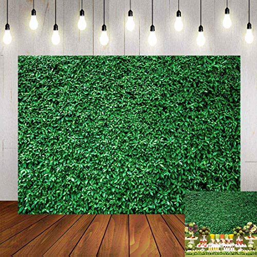 Spring Safari Party Ground Decorations Outdoor Photography Backdrop Vinyl 7x5ft Green Grass Leaves
