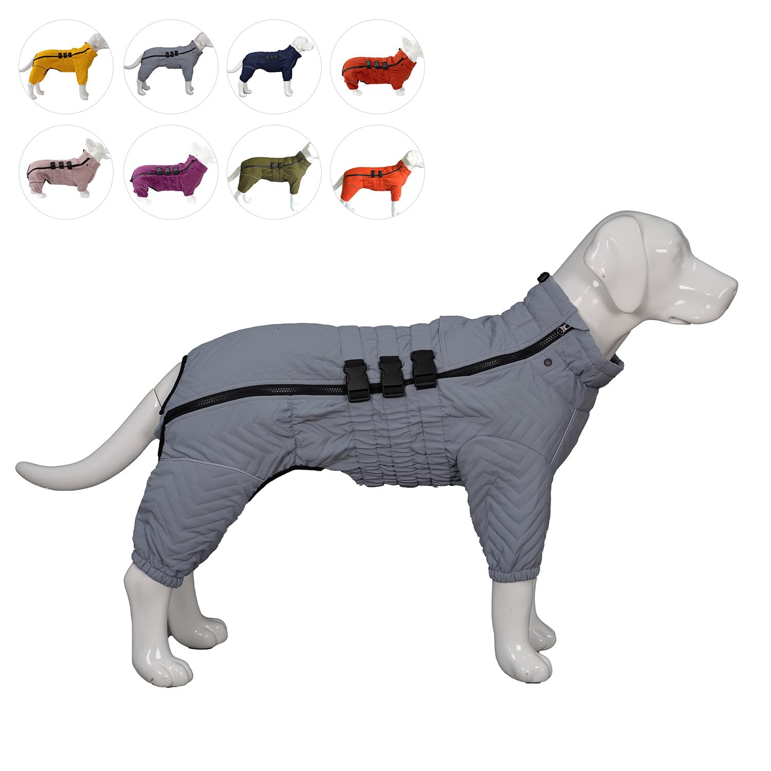 Warm Double Layers Dog Vest, 4 Legs Covered Windproof Waterproof Reflective Coat for Small Medium Large Dogs