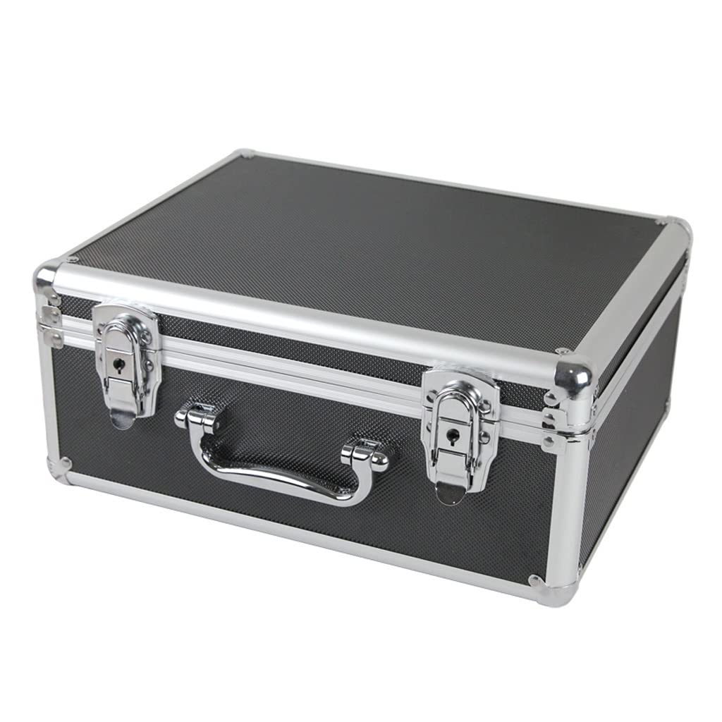 GLETSF Aluminum Tool Box Black Foam Insert Suitcase Briefcase Tool Box Home Portable Tool Box Repair Tool Storage Box