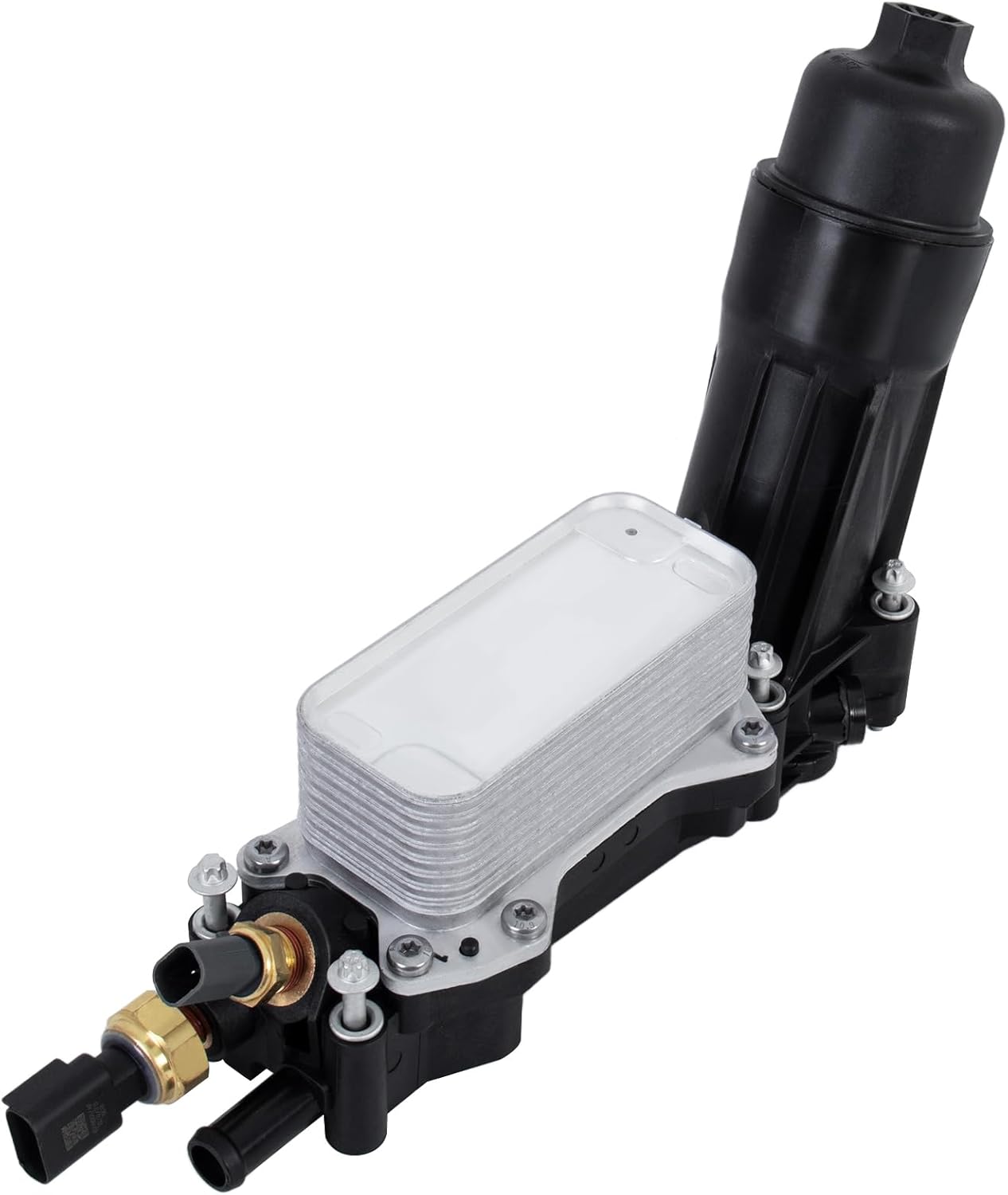 Engine Oil Cooler Housing Assembly Compatible for 2014 2015 2016 Dodge Challenger Jeep Grand Cherokee Compatible for Ram 1500 Chrysler 3.6L V6 w/Sensors, Gaskets 68105583AF 68105583AA