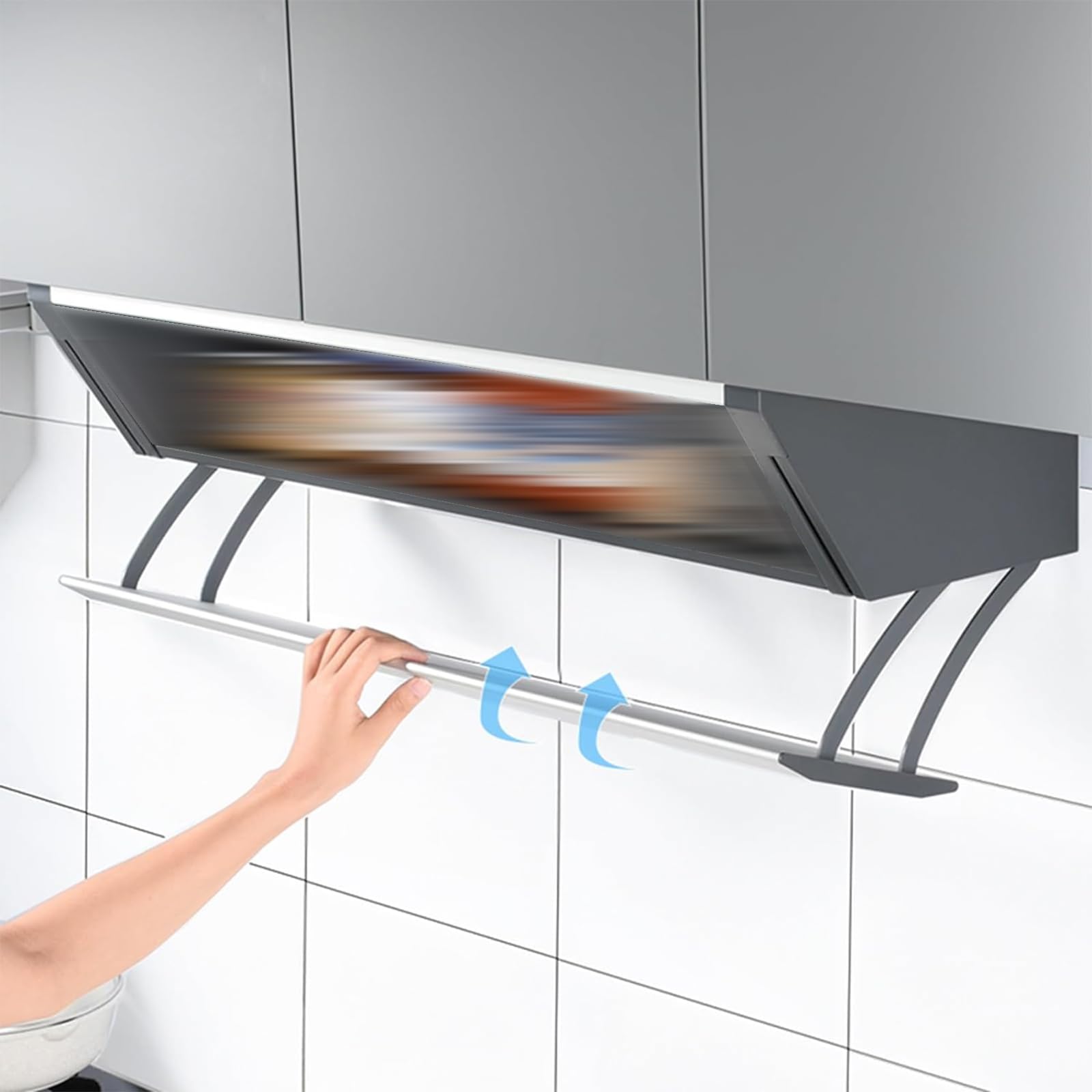 MYUYEE 2 Tier Pull-Down Shelves, Aluminum Drop Down Spice Rack, Under Cabinet Storage Organizer, For Pantry/Cabinet/Cupboard, Hold Up To 22Lbs