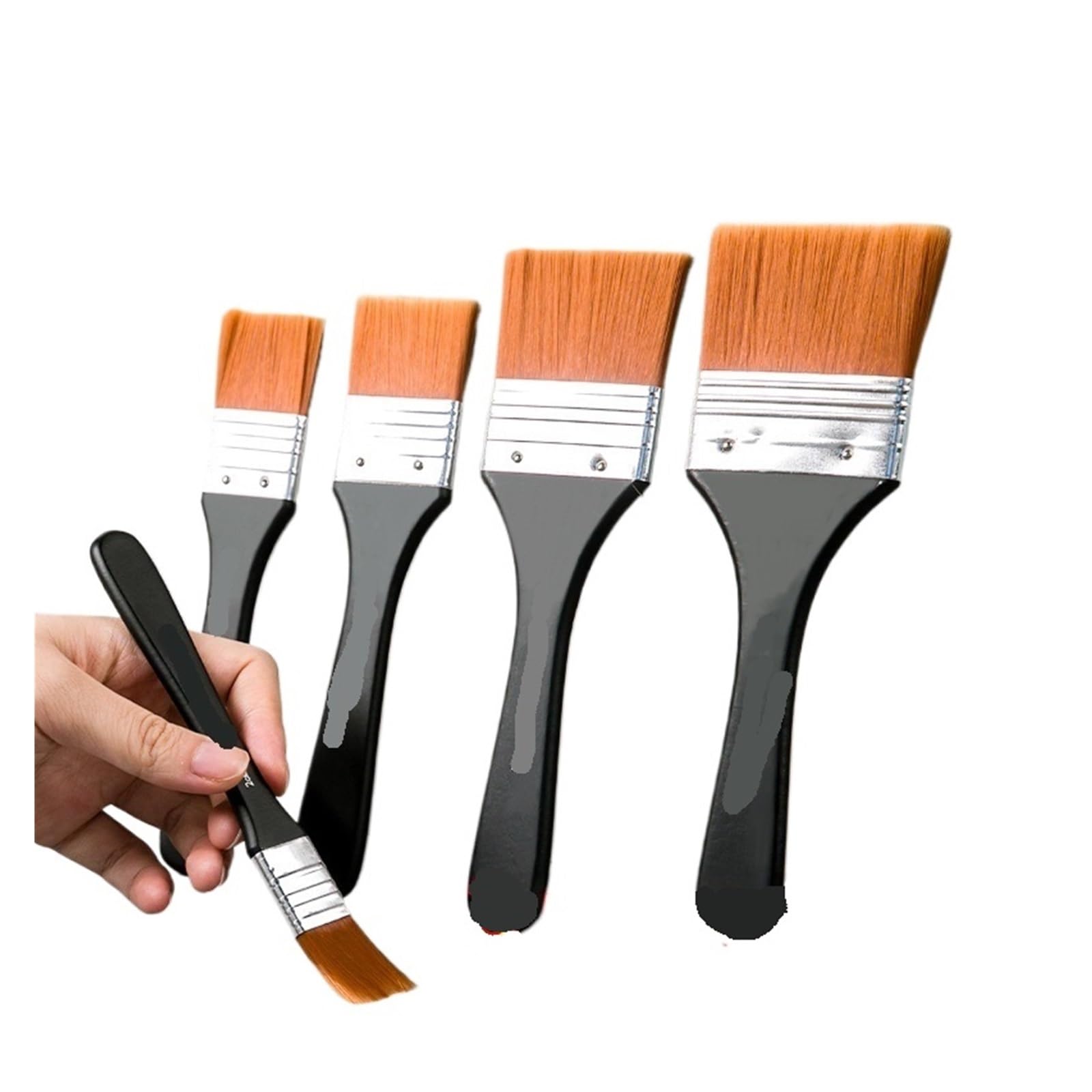 Pinselset 1/2/3/5 stücke Speicher Nylon Pinsel Set for Öl Zeichnung Aquarell Holz Malerei Werkzeuge Kunst liefert(4 5 6 7 8cm 5pcs)