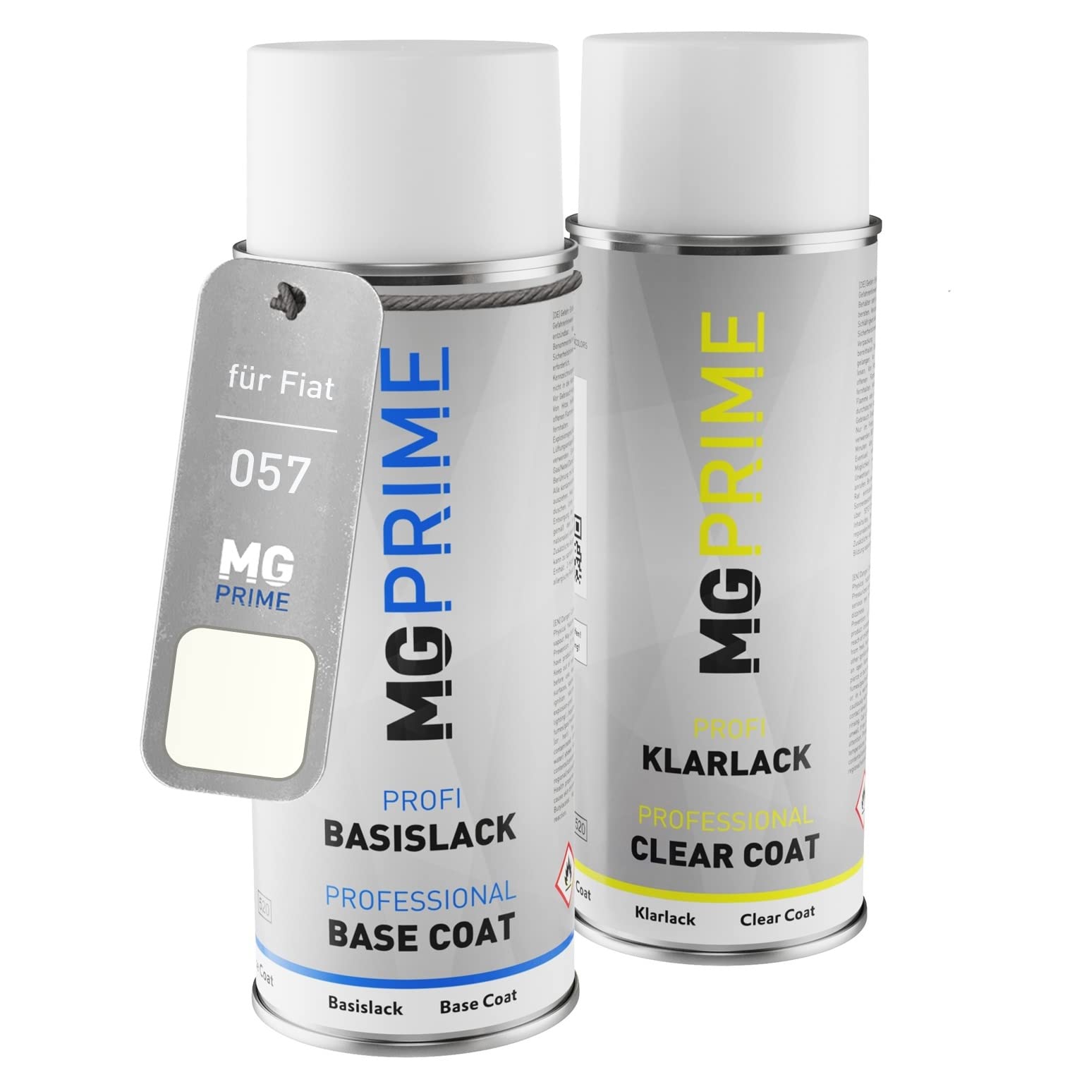 Mg Prime Bianco Caravan Car Paint Spray Can Set For Fiat 057 Base Coat Clear Coat Spray Can 400Ml