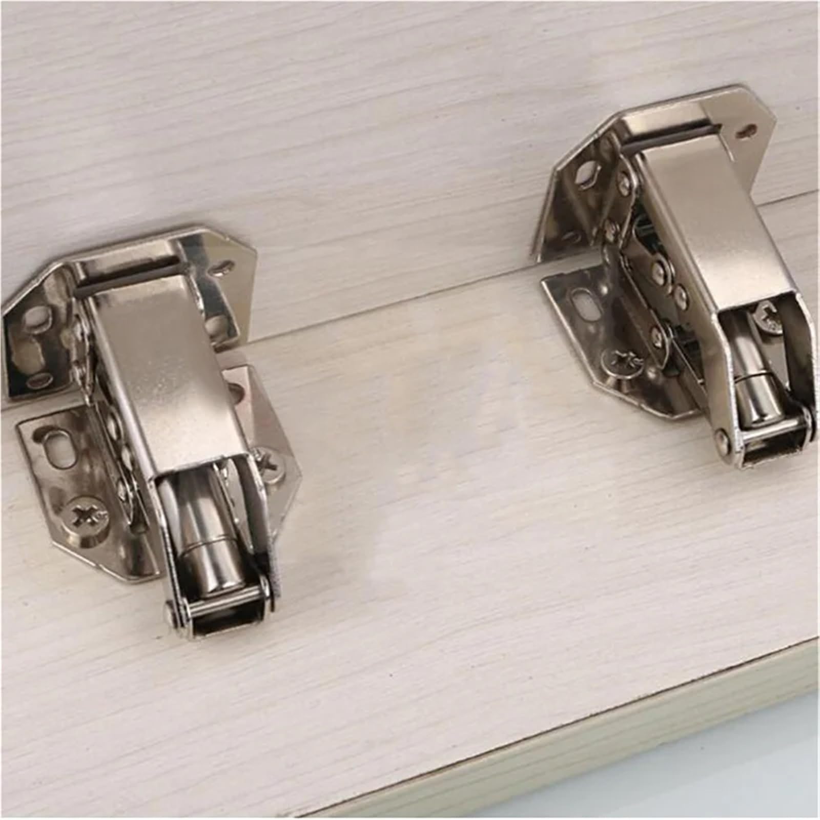 Zawiasy meblowe 90 stopni z cichym domykiem – Zawiasy hydrauliczne do drzwi szafek bez wiercenia, ze śrubami – Okucia meblowe(3in10pcs)