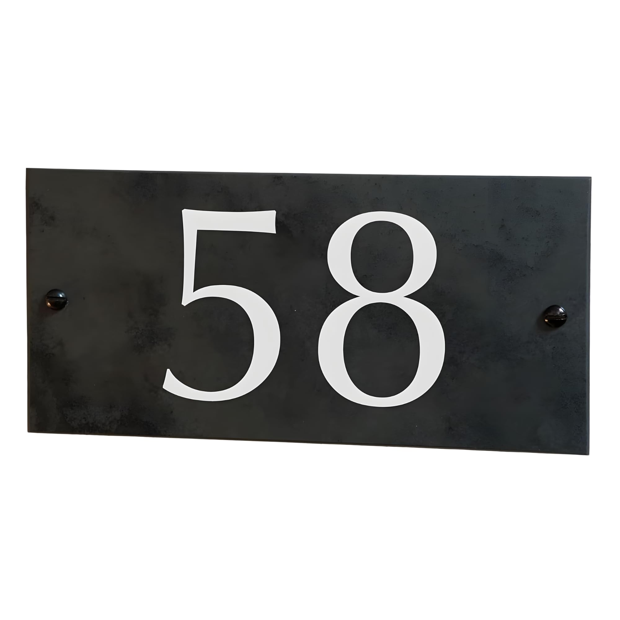 Engraved Slate House Sign | 20x10cm Grey House Number Plaques | Personalised Home and Door Number Plaques NOT PRINTED, Easy Install House Signs for Outside, HOUSE SIGNS DIRECT โ image 1