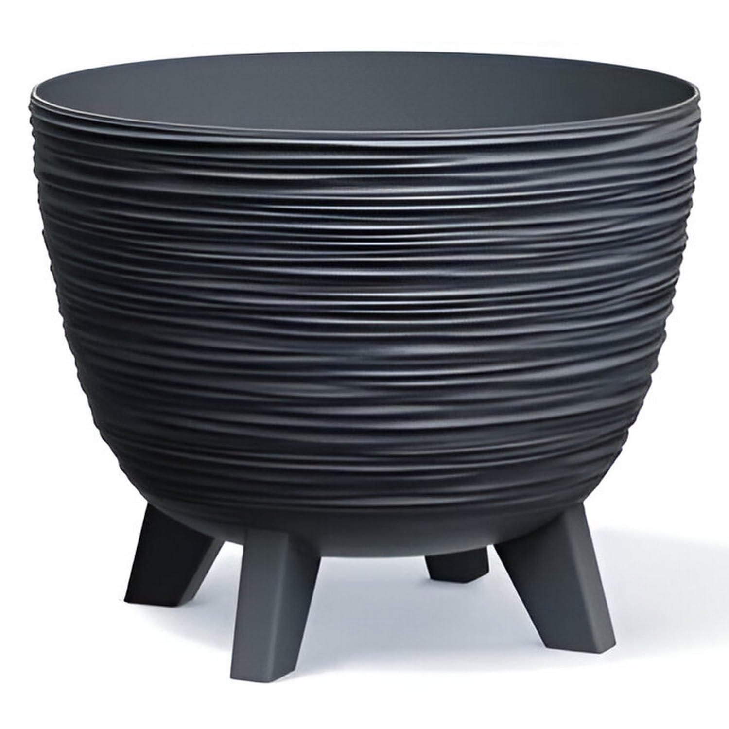 Prosperplast Furu Flower Pot, Bowl with Feet, Plant Bowl, UV Ray-resistant (Anthracite, Diameter 395 mm)