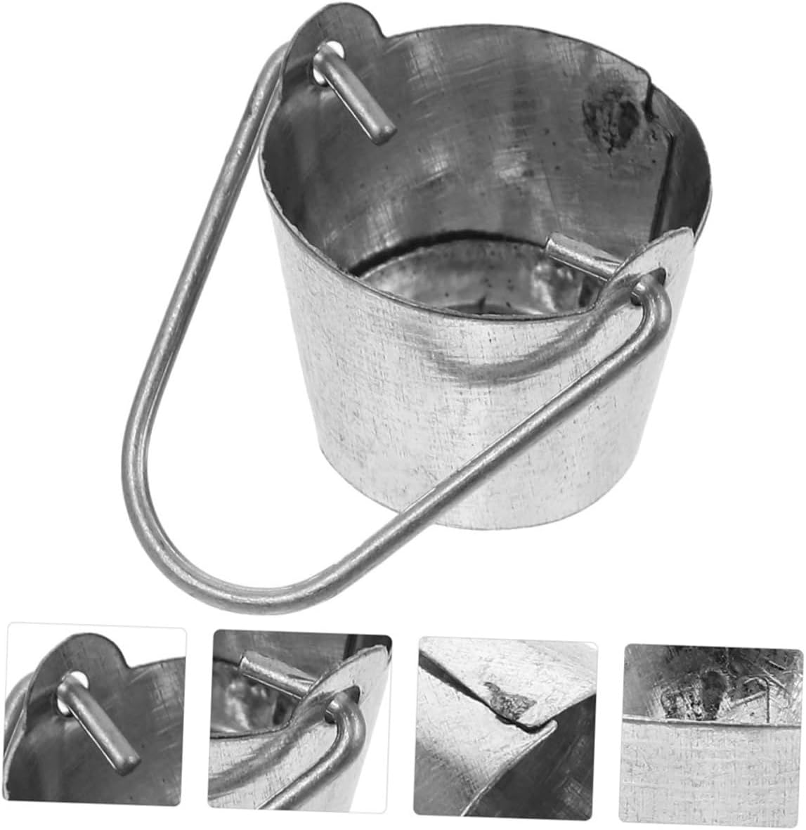 48pcs Miniature Water Bucket Iron Bucket Model for Garden Landscape Decoration Dollhouse Accessory Delicate for Creative Displays