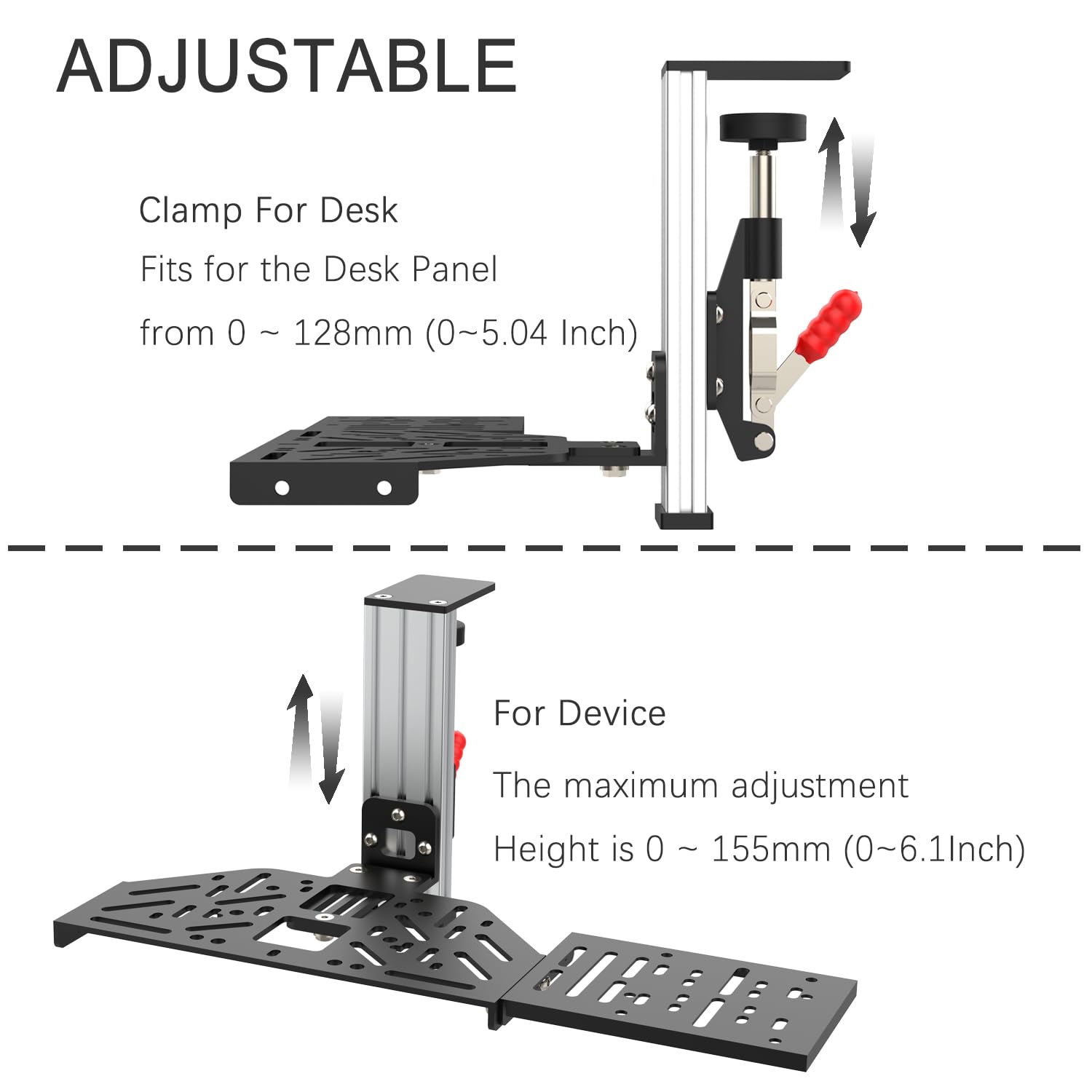 EG STARTS 1 Set Desk Mount Sim Racing Wheel Stand Simulator Cockpit Wheel Stand Racing Steering Shifter Support pour Logitech G25 G27 G29 G920 G923 Thrustmaster T248 T300 T-GT TS-PC T500 T818