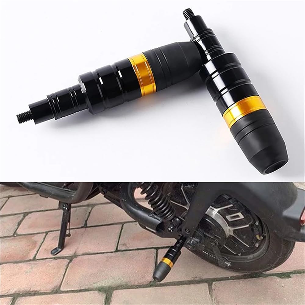 Para motocyklowych ram przesuwnych Anti Crash Pad ochrona przed upadkiem ochraniacz akcesoria motocyklowe uniwersalne pasuje do otworu gwintowanego 8 mm(Black)