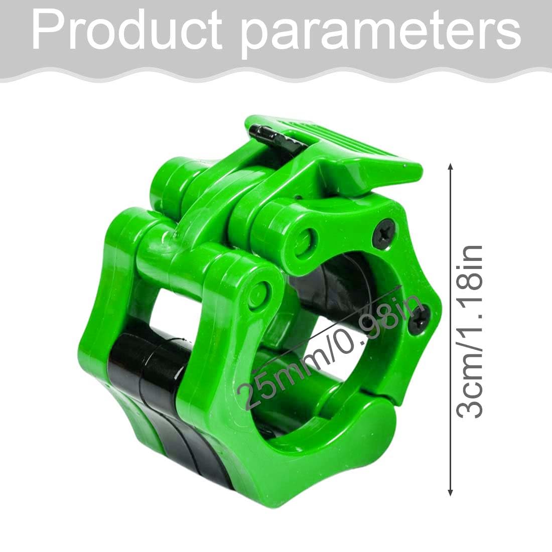 Morsetti per Bilanciere 4 Pezzi-Sollevamento Pesi Bilanciere Morsetto Collare-Ferma Bilanciere Palestra Pesi 25mm-per Sollevamento Pesi con Bilanciere da Palestra（Blu e Verde）