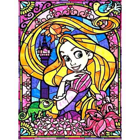 Jttxiu 5D DIY Diamond Art Painting Kit Full Drill, Colorful Diamond Art Craft Crystal Embroidery Cross Stitch Pictures Paintings by Numbers for Kids Adults Gifts Home Wall Decoration - Cartoon Cover