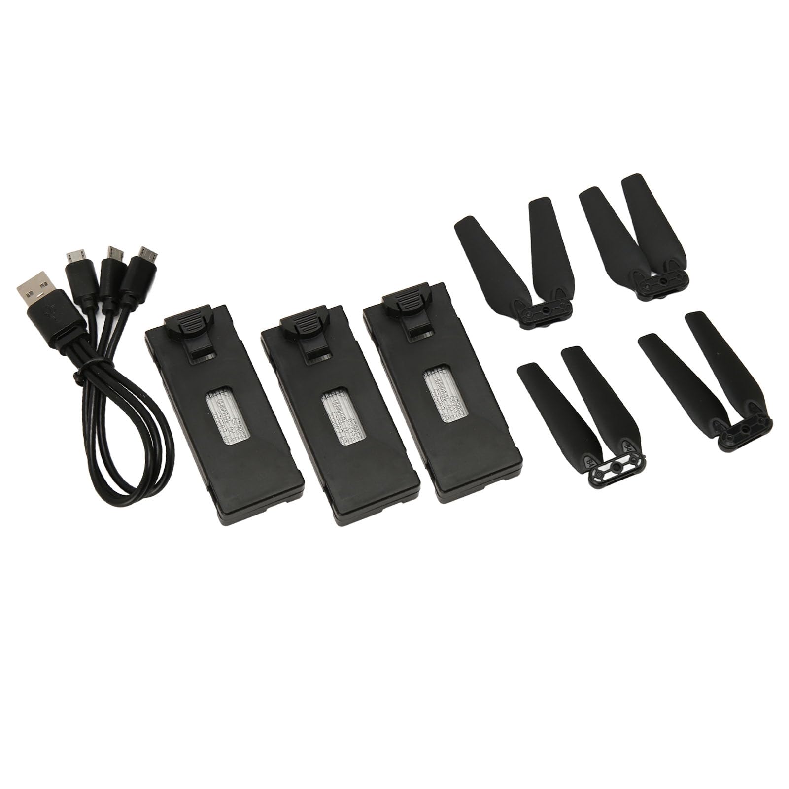 3PCS 3.7V 1800mAh Drone Battery with Propeller Blades for E88 E525 E99 E99PRO P1 K3 S1, Plug and Play RC UAV Battery