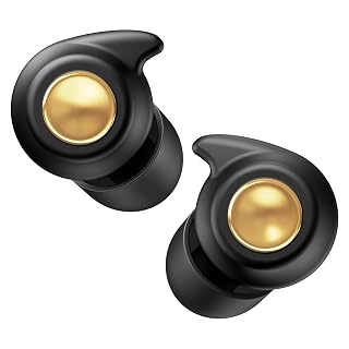 Ear Plugs for Sleeping, Reusable Silicone, Noise Reduction, Black | 4 ear tip sizes with a Customizable fit and portable keychain case, ideal for Sleep, Focus, Travel and Noise Sensitivity - Amazon product rated Grade A