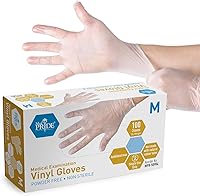 MEDPRIDE Vinyl Exam Gloves Medium 100ct - Latex-Free Powder-Free Disposable for Medical Food Cleaning Healthcare