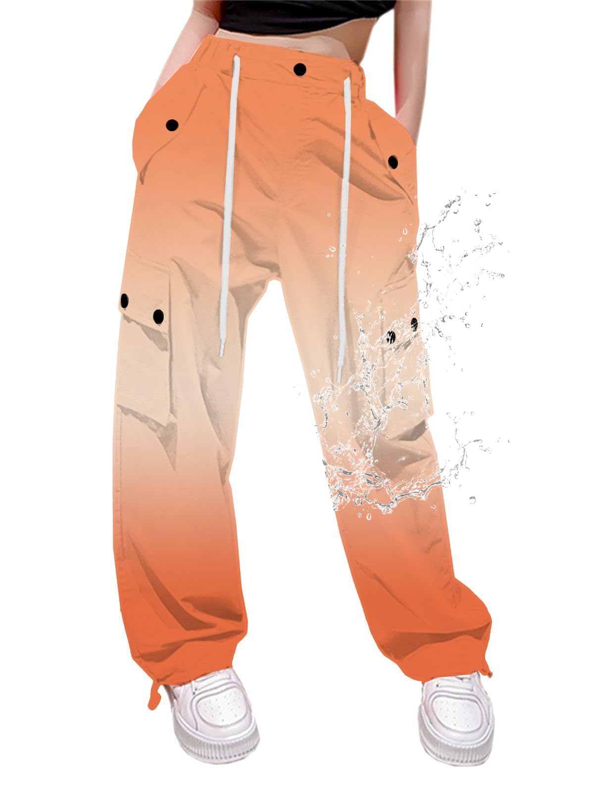 Cromoncent Girls &amp; Women Parachute Cargo Pants, 6Years-3XL