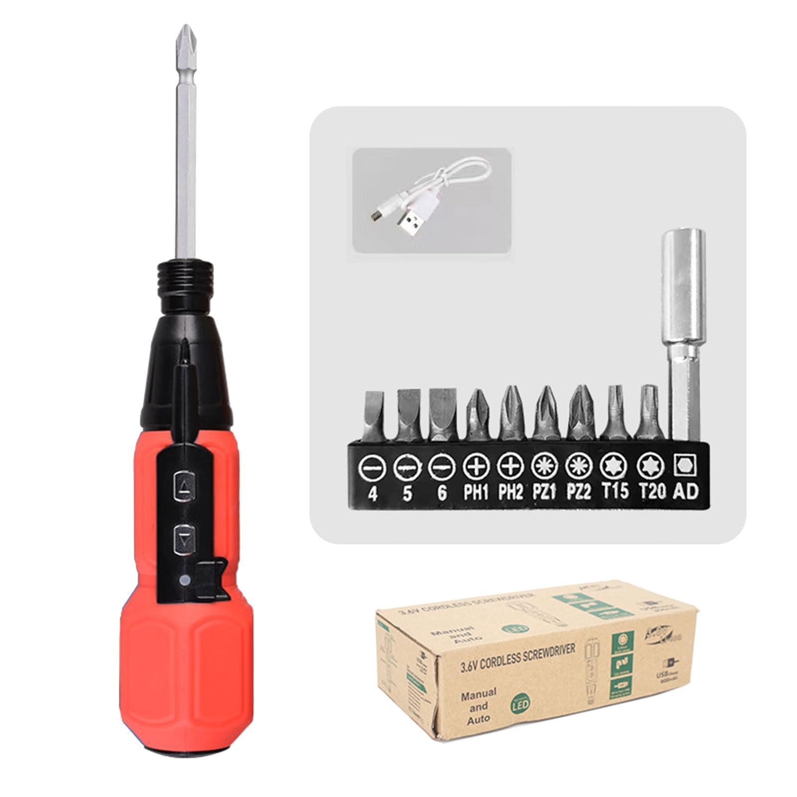 Buxuaaaa Set E Electric Screwdriver Set 3.6V Electric Screwdriver Small For Phone Camera Laptop