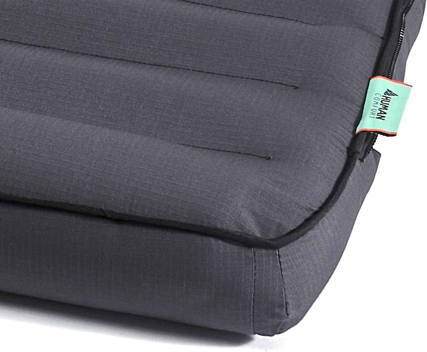 Human Comfort Luft Bett TC Chatou Luftmatratze Camping – Aufblasbare Isomatte 203x80x13 cm – Komfort Luftbett für Camping & Gästebett – 100% Baumwolle – Grau