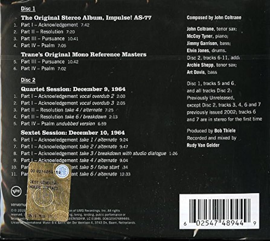 Amazon.co.jp: A Love Supreme-Complete..: ミュージック