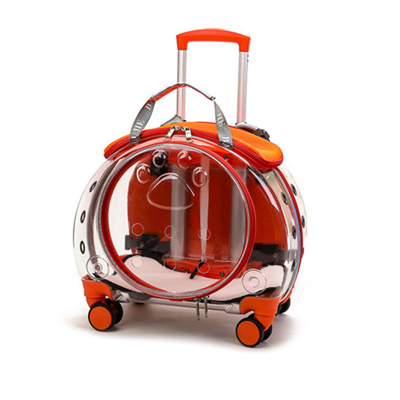 Airline Approved Cat Carrier Backpack with Wheels - Pink Clear Pet Backpack for Travel, Hiking & Outdoor - Ideal for Cats & Puppies