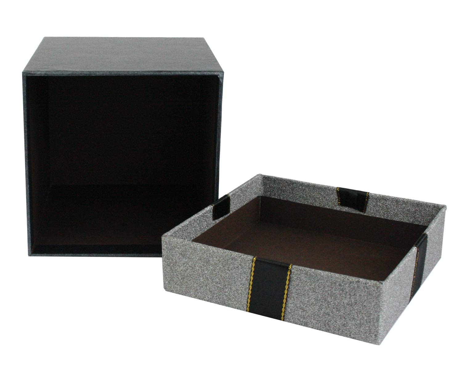 Emartbuy Geschenkbox-Set – 3 Stabile Luxus-Boxen Mit Rosendeko, Lila & Braun