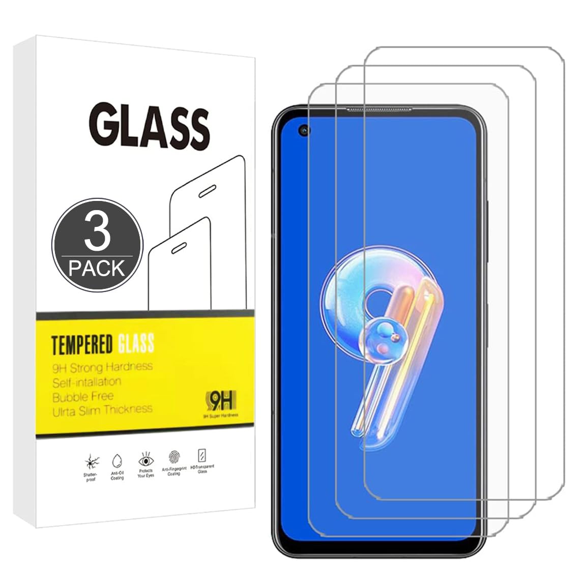 2 Pezzi Vetro Temperato 9H Per Huawei Mate 9 - Pellicola Protettiva HD Chiaro 0,33mm, Anti Graffio (E-Hamii)