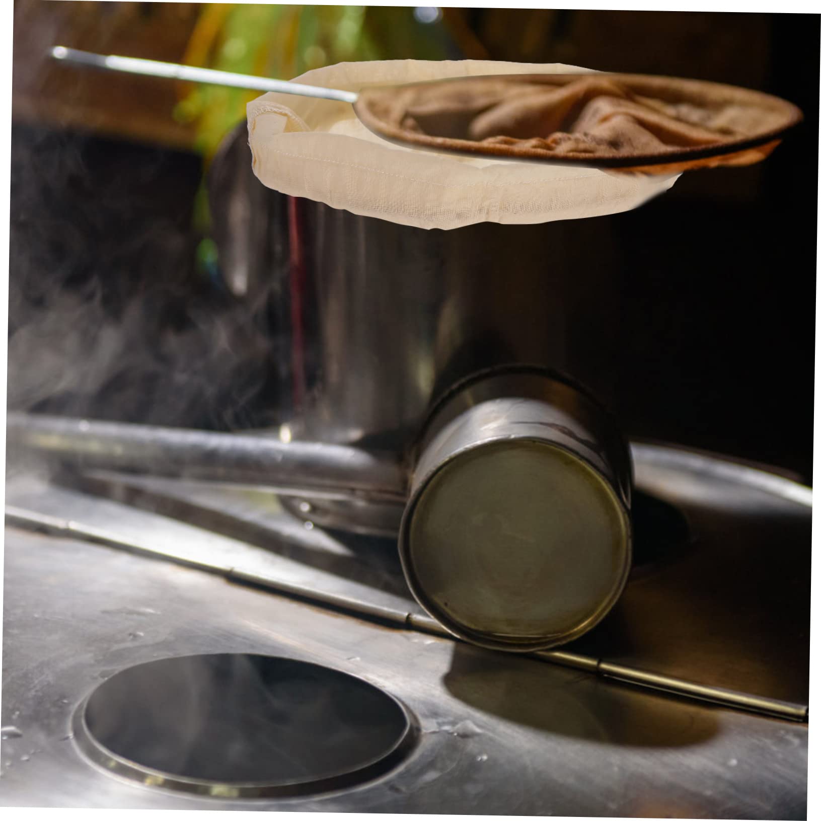 RORPOIR Milk Filtration Bag Reusable Organic Cotton Filter Pouch Fine Mesh Cold Brew Juice 12x12 Inches 5 Pack