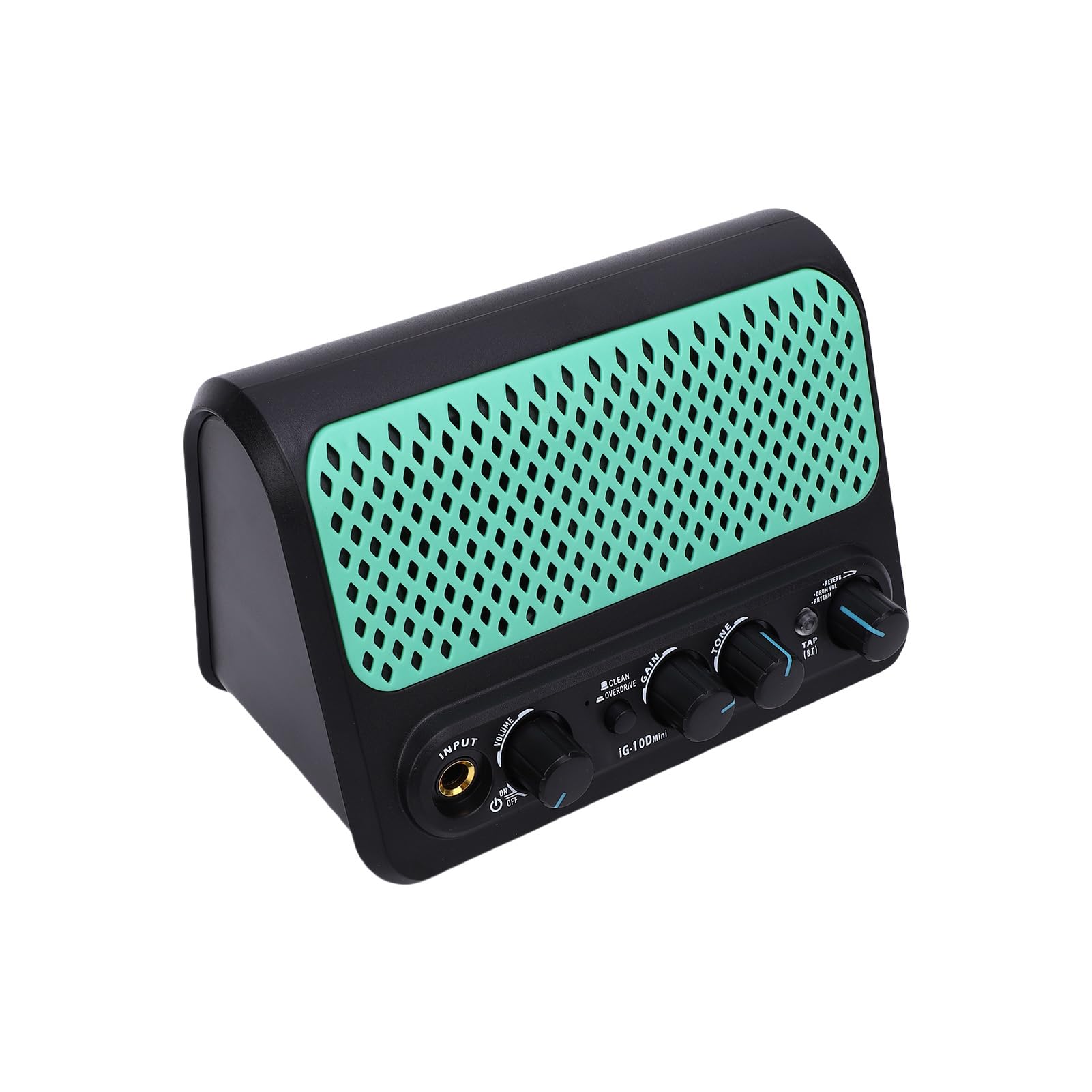 POENVFPO Amplificatore per chitarra elettrica, mini amplificatore portatile Bluetooth da 10 W con 30 ritmi di batteria, effetti Cleane Overdrive, riverbero e jack per cuffie, per esercitarsi