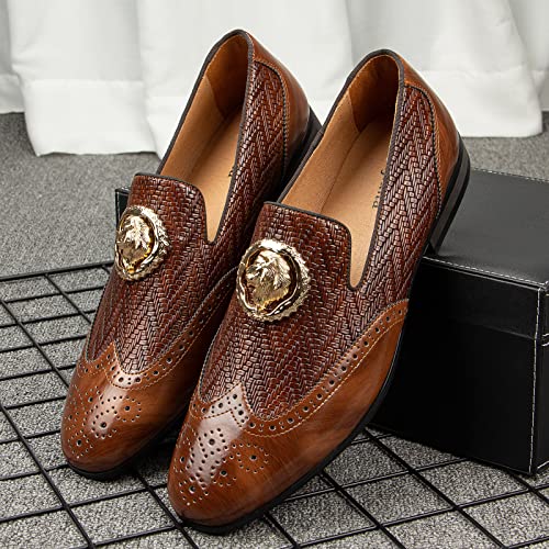 Image of Meijiana Men's Fashion Classic Microfiber PU Leather Loafers and Weeding Dress Shoes for Men