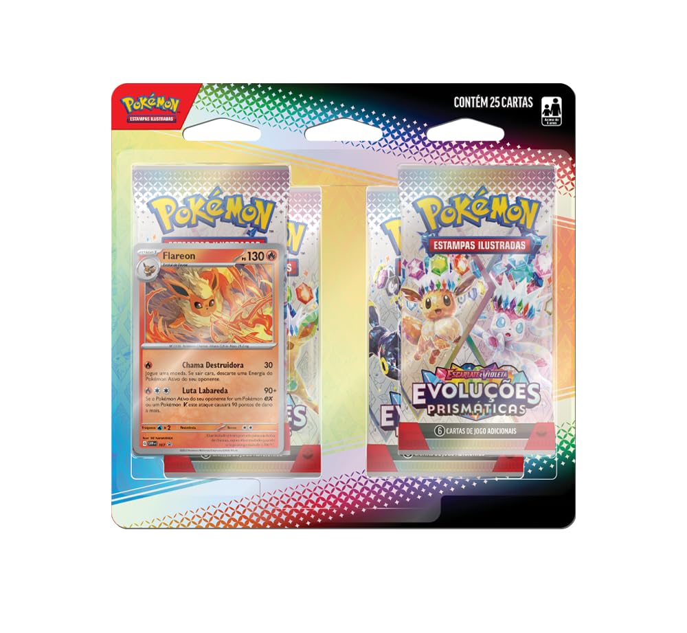 Pokémon TCG, Blister Quádruplo Flareon EV8.5 Evoluções Prismáticas