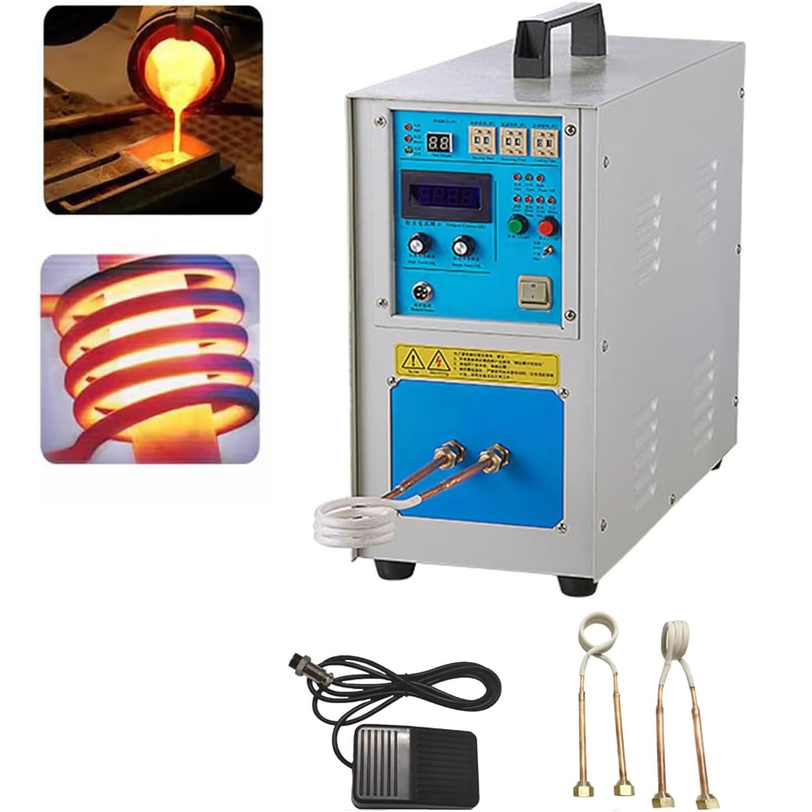 vanenferse 220V Induction Heater 15KW High Frequency Induction Heating Melting Furnace, 30-100KHZ Induction Brazing Tool Inductions Forge, for Welding, Quenching, Annealing, Brazing