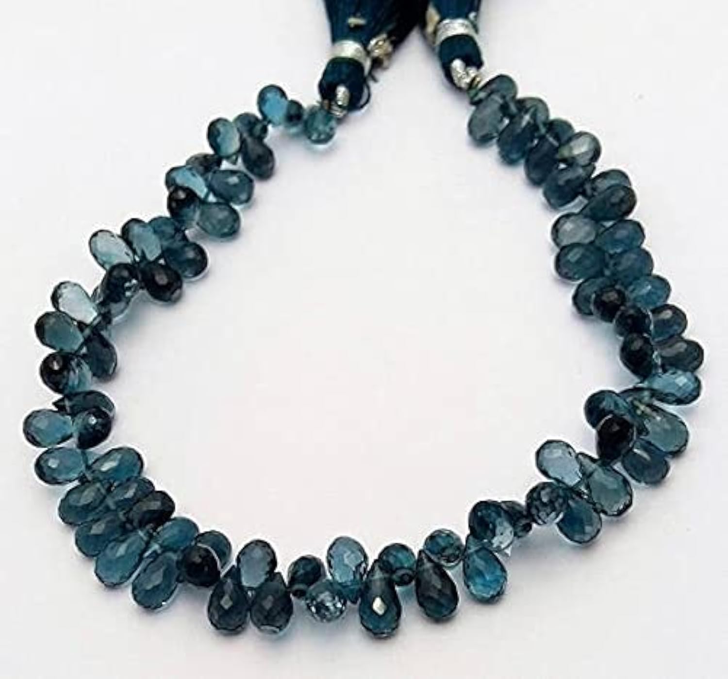 London Blue AZ perles de qualité supérieure en larmes facettées de 8 pouces [E0694]