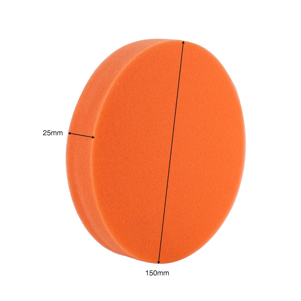 Qiilu Tamponi per lucidatura in Spugna, 10 Pezzi 150 mm (150 mm) Spugna per lucidare Tampone Cerato per lucidatura Strumento per tampone per lucidatrice per Auto Arancione Adatto per Spugna Lucida