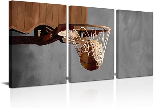 Apicoture Decoración de baloncesto para pared, impresiones de baloncesto deportivo, decoración de pared para adolescentes y niños, sala de estudio,