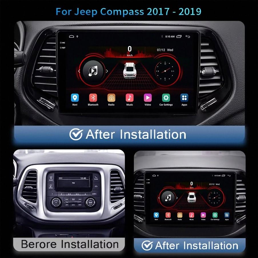 Carplay Inalámbrico para Jeep Compass 2017-2019 con radio de pantalla HD 4
