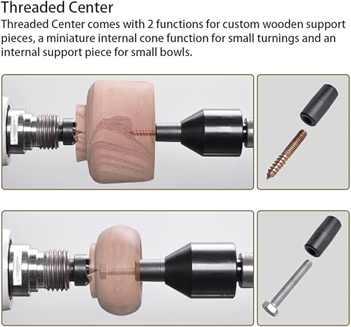 Miniatura 4 de NAGU Sistema vivo del centro para Woodlathe, sistema vivo intercambiable de la ayuda del contrapunto central con el contrapunto MT2