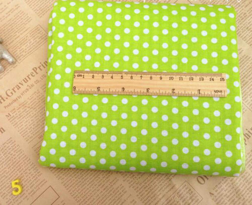 Ensemble de tissu en coton pour loisirs créatifs et couture – Jolis chiffons à motifs avec mètre ruban doux, parfaits pour le patchwork et le scrapbooking (vert, 25 x 25 cm)