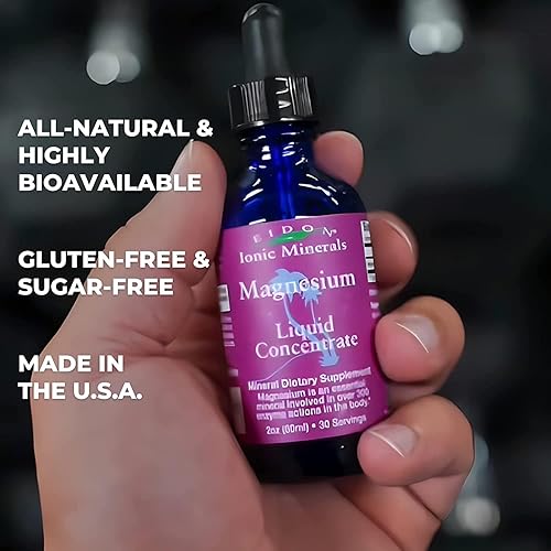 Miniatura 5 de Eidon - Concentrado líquido de magnesio Suplemento iónico de gotas de magnesio para adultos, hombres y mujeres, apoya la relajación muscular, sin